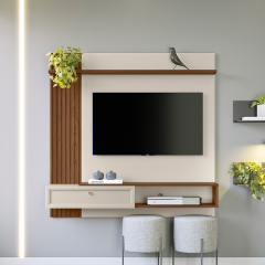 Painel Home Linea Alvorada Ripado 1 Porta Freijo Off White