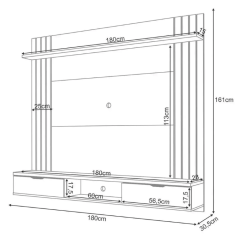 Home Solus Suspenso 1.8 com 2 Portas 3820 Cinamomo/Off White - HB Móveis