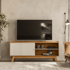 Rack Aurum 1.60 cm Nature Off White Linea - Brasil
