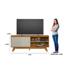 Rack Aurum 1.60 cm Nature Off White Linea - Brasil