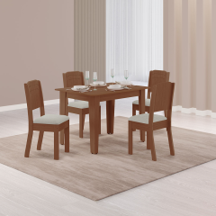 Mesa Tais 1.20cm 4 Cadeiras Star Freijo Tuboarte 