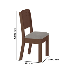 Mesa Tais 1.20cm 4 Cadeiras Star Freijo Tuboarte 