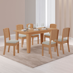 Mesa Tais 1,60cm 6 Cadeiras Star Freijo Tuboarte 