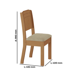 Mesa Tais 1,60cm 6 Cadeiras Star Freijo Tuboarte 