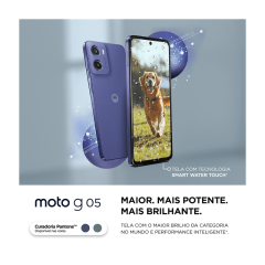 Smartphone Motorola Moto g05  128GB 12GB (4GB RAM + 8GB RAM Boost) e Camera 50MP com AI Bateria de 5200 mAh Tela 6.7