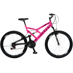 Bicicleta Colli GPS Aro 26 - 21 Velocidades Dupla Suspensao Rosa