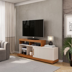 Rack Scala DJ Moveis 1.60cm Para TV de até 47 Polegadas Freijo Off White