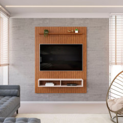 Painel Aston DJ Moveis 1,34cm Para TV de Até 55 Polegadas Freijo Off White