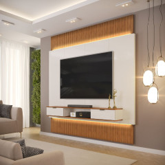 Painel Extensível Hit DJ Moveis 2.29cm Para TV de Até 85 Polegadas Freijo Off White