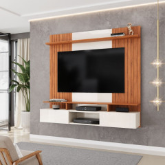 Painel Ben DJ Moveis 1.60cm Para TV de Até 65 Polegadas Off White Freijo