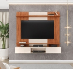 Painel Ben DJ Moveis 1.60cm Para TV de Até 65 Polegadas Off White Freijo