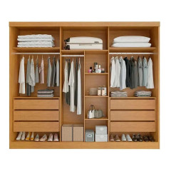 Roupeiro Bianchi Alvorada 6 Portas 6 Gavetas Nature Off