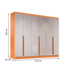 Roupeiro Bianchi Alvorada 6 Portas 6 Gavetas Nature Off