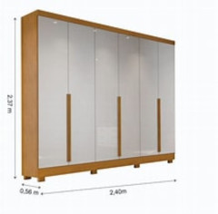 Roupeiro Bianchi Alvorada 6 Portas 6 Gavetas Nature Off
