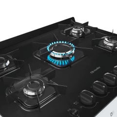 Fogão Mueller Branco 5 Bocas com Mesa de Vidro e Acendimento Automático MFV5BB