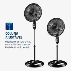 Ventilador Coluna 40cm Super Power Mondial- VSP-40C-NB
