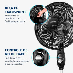 Ventilador Coluna 40cm Super Power Mondial- VSP-40C-NB