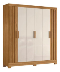 Roupeiro Valenca Moval 6 Portas 2 Gavetas Freijo Off White
