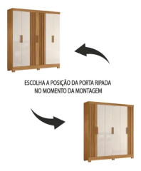 Roupeiro Valenca Moval 6 Portas 2 Gavetas Freijo Off White