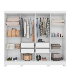Roupeiro Diplomata Moval 8 Portas 4 Gavetas  Freijo Off White 