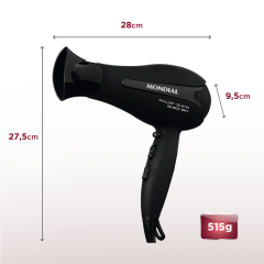 Secador de Cabelos Mondial Power Shine Black Íon 2000W SC-13 220V