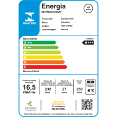 Refrigerador Esmaltec 259 Litros 1 Porta ROC35 PRO 220V