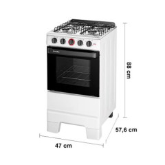 Fogão Ideal Super Esmaltec 4 Bocas F4IAB 4121 Branco