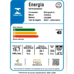 Geladeira Degelo Seco 263 litros Consul - CRA30MB 220V