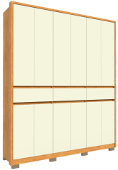 Roupeiro Avelan Moveis Havana 12 Portas 3 Gavetas Freijjo Off White