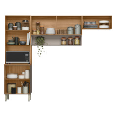 Kit Cozinha Compacta Alba Demóbile 6 Portas Amendoa Nude
