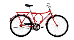 Bicicleta Aro 26 Com Bagageiro Super Forte Fv Houston Cor Vermelho