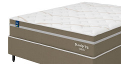 Conjunto Box Plumatex Durospring P Uno Bege Queen 158x198x30