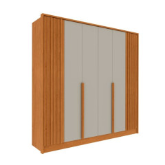 Guarda-Roupa Guarani 6 Portas Tcil – Ripado Cinamomo/Off White
