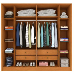 Guarda-Roupa Guarani 6 Portas Tcil – Ripado Cinamomo/Off White