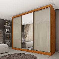 Roupeiro Tcil Monte Carlo 3 Portas de Correr Cinamomo Off