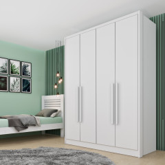 Roupeiro Tcil Dinamarca 4 Portas 2 Gavetas Neve