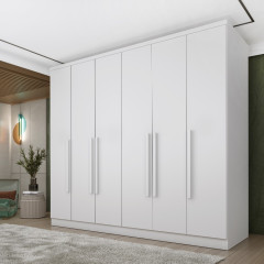 Roupeiro Tcil Veneza 6 Portas 4 Gavetas Neve