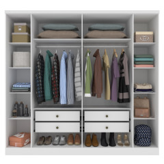 Roupeiro Tcil Veneza 6 Portas 4 Gavetas Neve