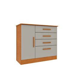 Cômoda Tcil Chicago 4 Gavetas 1 Porta Cinamomo Off