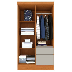 Roupeiro Tcil Oregon 4 portas 2 Gavetas Cinamomo Off