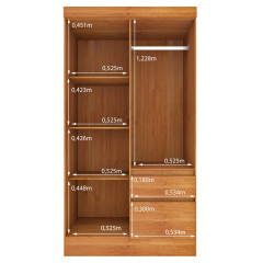 Roupeiro Tcil Oregon 4 portas 2 Gavetas Cinamomo Off