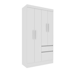 Roupeiro Tcil Oregon 4 portas 2 Gavetas Neve