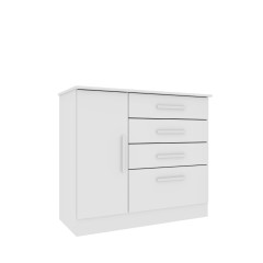 Cômoda Tcil Chicago 1 Porta 4 Gavetas Neve