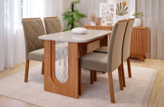 Mesa Cimol Móveis Valentina 4 Cadeiras Nicole Cinamomo Off