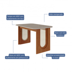 Mesa Cimol Móveis Valentina 4 Cadeiras Nicole Cinamomo Off