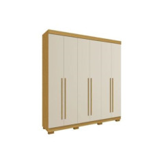 Roupeiro 6 Portas e 3 Gavetas Ágata Cinamomo/Off White - ACP - ACP Móveis