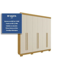 Roupeiro 6 Portas e 3 Gavetas Ágata Cinamomo/Off White - ACP - ACP Móveis