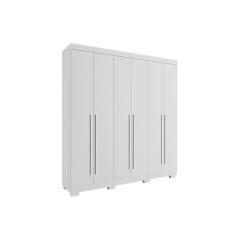 Guarda Roupa Casal 6 Portas e 3 Gavetas Ágata Branco - ACP - ACP Móveis