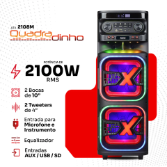 Torre de Som Amvox Quadradinho ATX 2108 