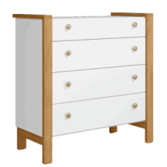 Cômoda Qmovi Flora 4 Gavetas Branca